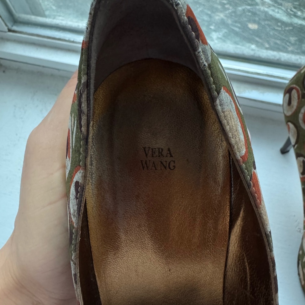 Vera Wang Women's Floral Heels - Green and Brown